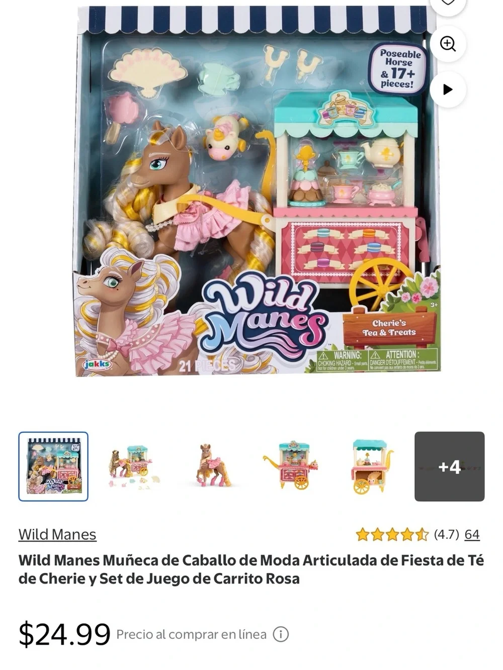 Cherie's Tea & Treats Poseable Horse Playset - Pink & Turquoise
